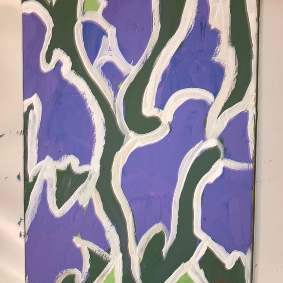 iris in Abstraction ~ Original Acrylic on Reclaimed Wood